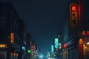 《雨季不打烊》雨夜便利店灯光的横版画面